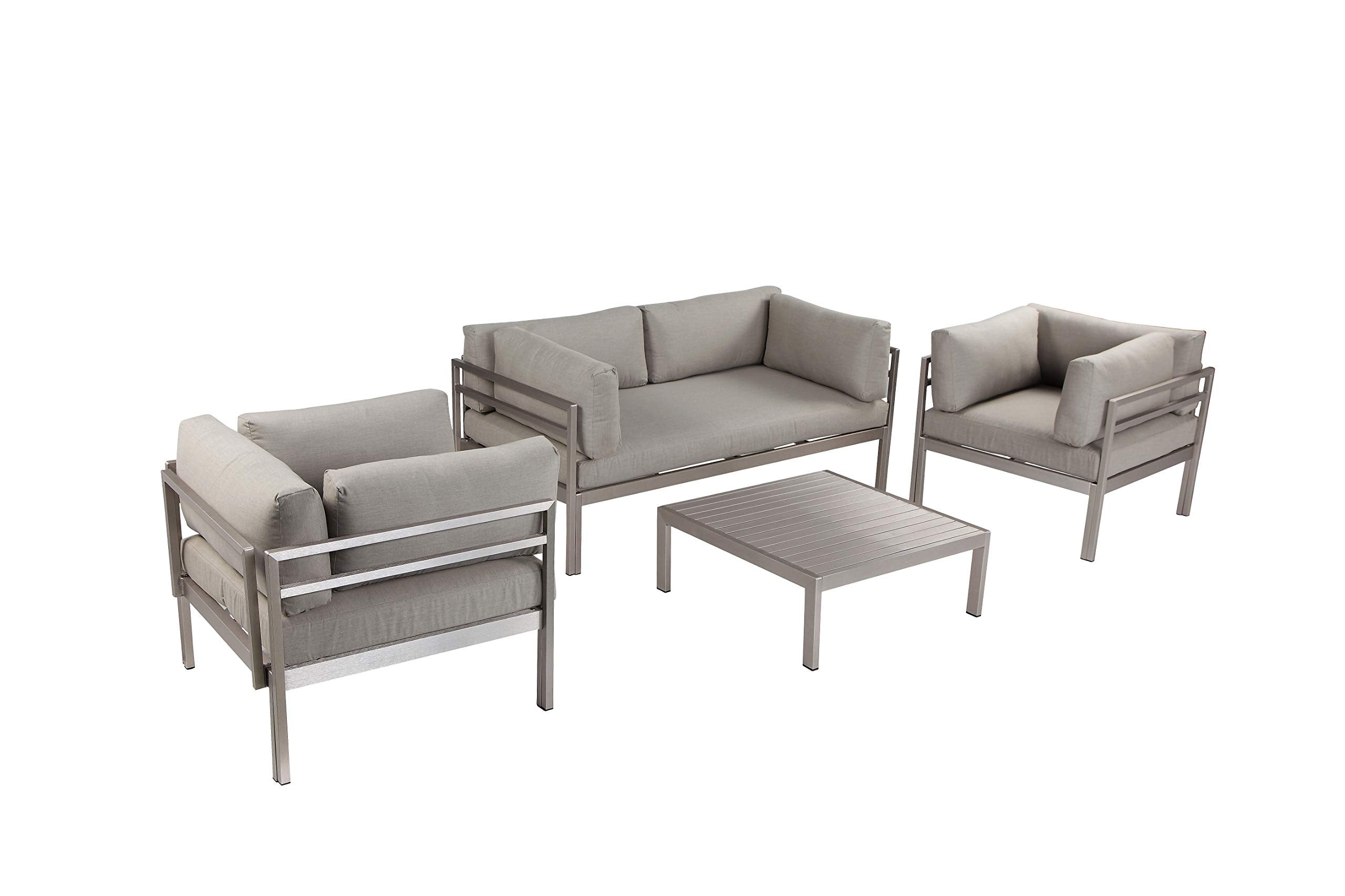 Pangea Home X-Cloud 4 Gry Conversation Set, Grey