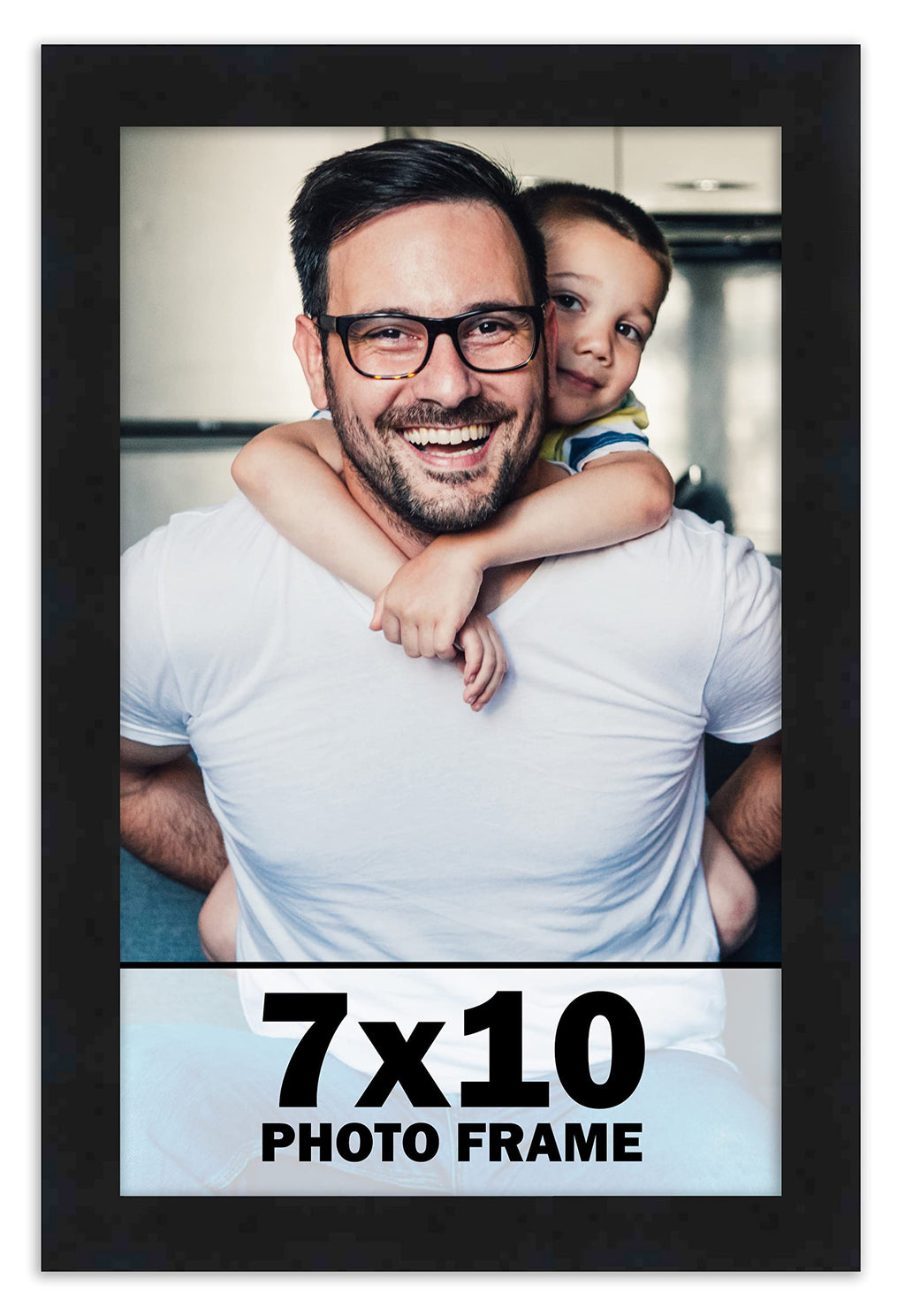 CountryArtHouse 7x10 Frame Black Solid Pine Wood Picture Frame Includes UV Acrylic Plexiglass, Acid Free Foam Backing Board and 