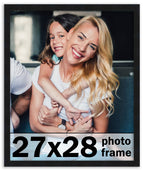 27x28 Frame Black Picture Frame - Complete Modern Photo Frame Includes UV Acrylic Shatter Guard Front, Acid Free Foam Backing Bo