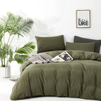 Clothknow Olive Green Queen Comforter Set 3Pcs Green Bedding Comforter Sets Light Green Queen Comforter Soft Dark Green Queen Size Comforter Set