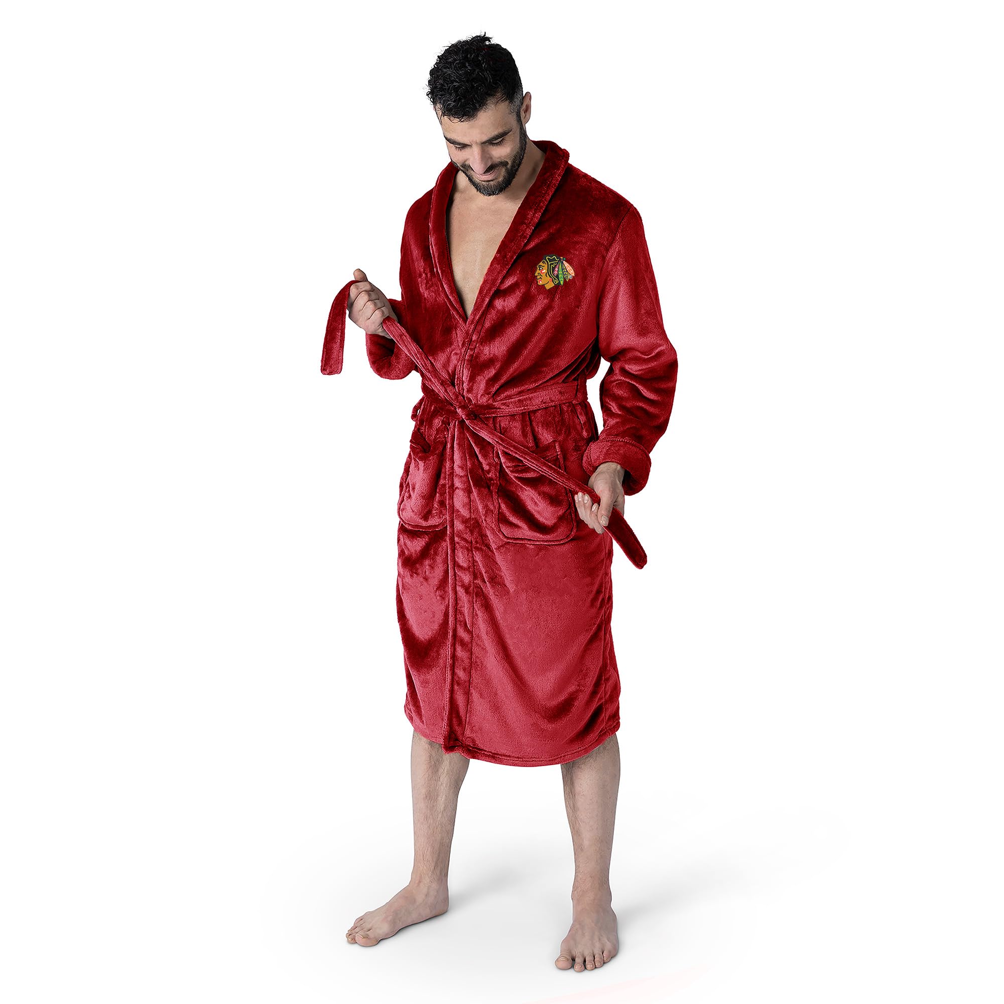 Northwest Nhl Chicago Blackhawks Unisex-Adult Silk Touch Bath Robe, Large/X-Large, Team Colors