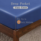 Bamboo Viscose Fitted Sheet 1 Pack King Size Only,400 Thread Count 80''X78'',8-16'' Deep Pocket,Bottom Sheet Colorfast Soft & Si