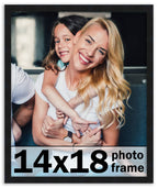 14x18 Frame Black Picture Frame - Complete Modern Photo Frame Includes UV Acrylic Shatter Guard Front, Acid Free Foam Backing Bo