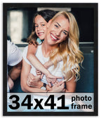 34x41 Frame Black Picture Frame - Complete Modern Photo Frame Includes UV Acrylic Shatter Guard Front, Acid Free Foam Backing Bo