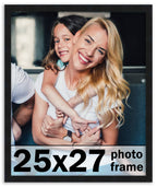 25x27 Frame Black Picture Frame - Complete Modern Photo Frame Includes UV Acrylic Shatter Guard Front, Acid Free Foam Backing Bo