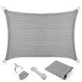 Eden'S Decor 18' X 21' Grey Sun Shade Sail Outdoor Canopy Rectangular Awning Fabric Cloth Screen For Patio Garden Backyard Pergo
