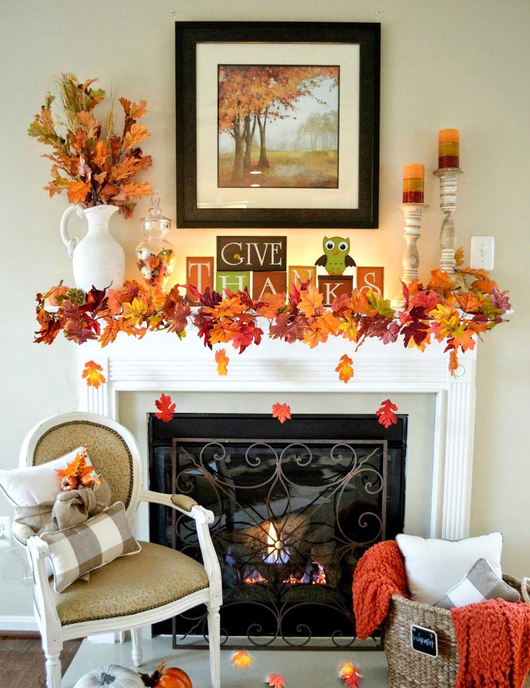 Dearhouse 2 Pack Fall Garland Maple Leaf, 5.9Ft/Piece Hanging Vine Garland Artificial Autumn Foliage Garland Thanksgiving Decor