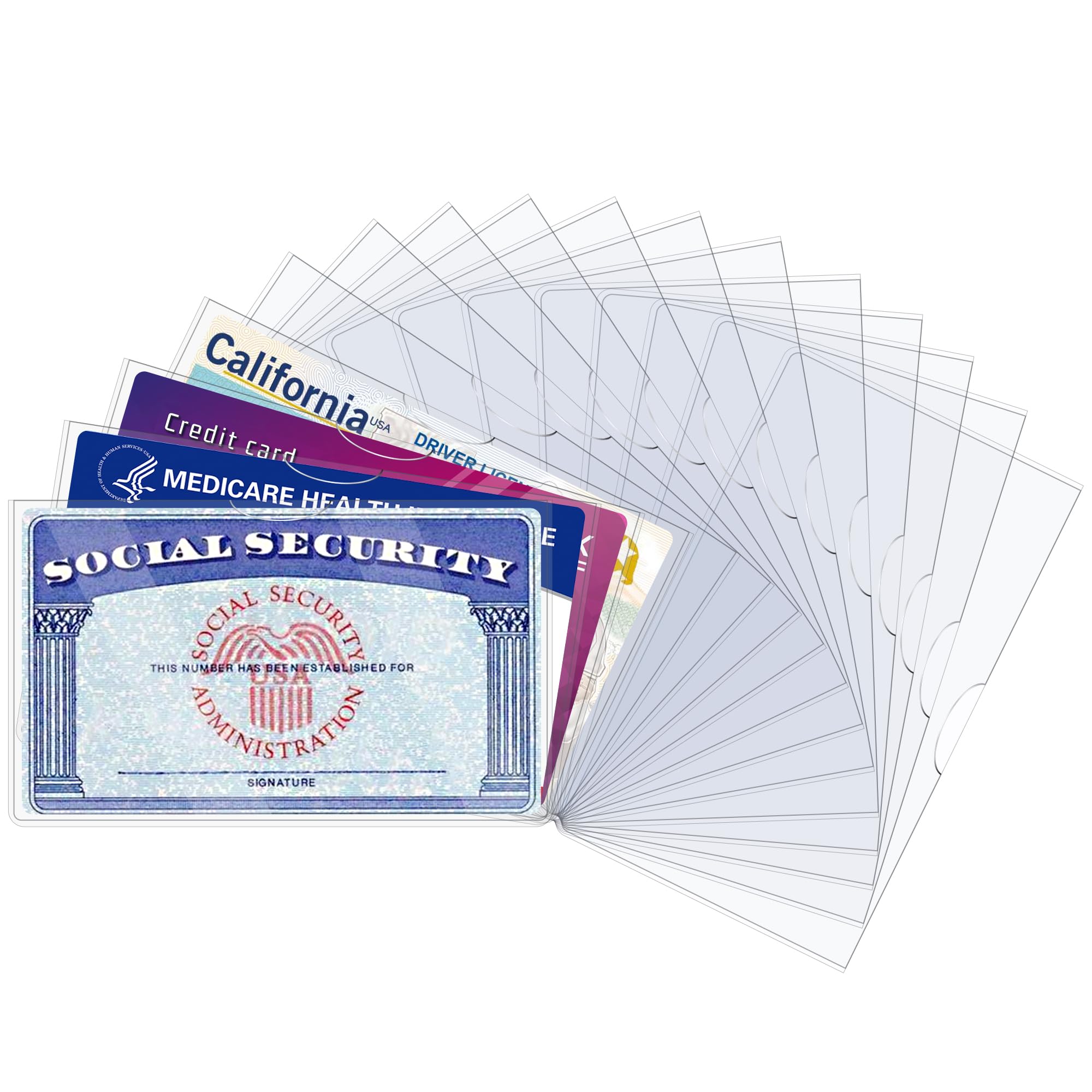 Liemand 16 Pack Social Security Card Protector Sleeves/New Medicare Card Protector Sleeve/Credit Card Holder,31 Mil Soft Clear C