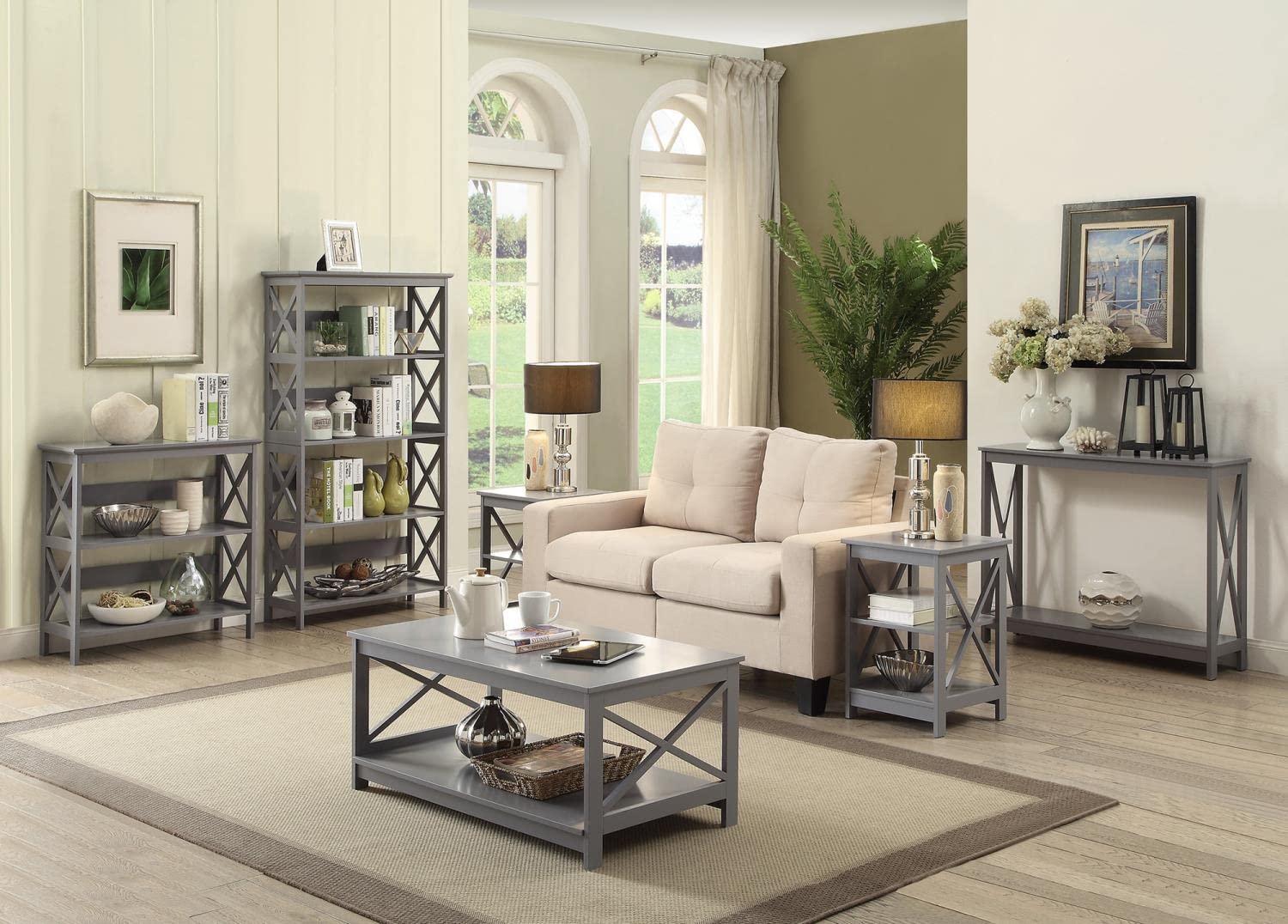 Convenience Concepts Oxford 3 Tier Bookcase, Gray