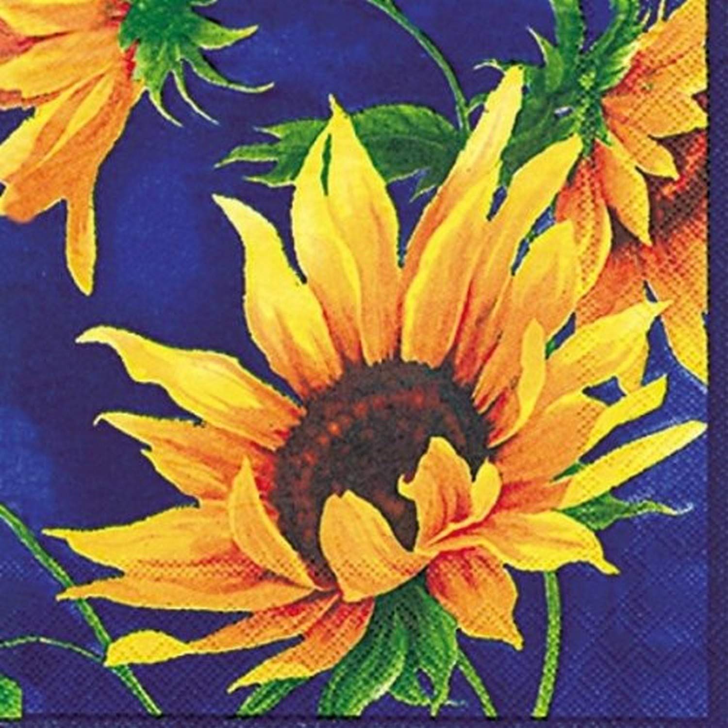 IHR Ideal Home Range Party Napkins Disposable 3-Ply Paper Lunch Napkin Pack, 6.5'' x 6.5'', Blue Sunshine, 20-Count