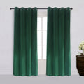 Super Soft Signature Velvet Curtains Set Of 2 Dark-Green Classic Blackout Panels Home Theater Grommet Drapes Eyelet 52Wx72L-Inch