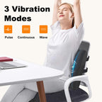 CILI Lumbar Support Pillow CL-4102, Heated Back Support with Vibration, Ergonomic Cotton, Black