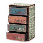 Baxton Studio Amandine 4-Drawer Storage Cabinet, 25.6-inch, Multicolor, Faux Leather, White