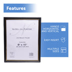 Ez Mount Document Frame, Plastic, 8 X 10, Black (5 Pack)