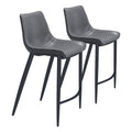 Zuo Magnus Counter Stool Dark Gray & Black