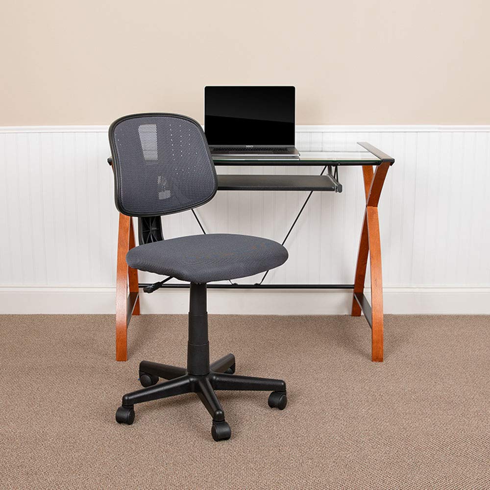 Flash Furniture Flash Fundamentals Mid-Back Gray Mesh Swivel Task Office Chair With Pivot Back