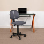 Flash Furniture Flash Fundamentals Mid-Back Gray Mesh Swivel Task Office Chair With Pivot Back