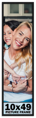 10x49 Frame Black Picture Frame - Complete Modern Photo Frame Includes UV Acrylic Shatter Guard Front, Acid Free Foam Backing Bo