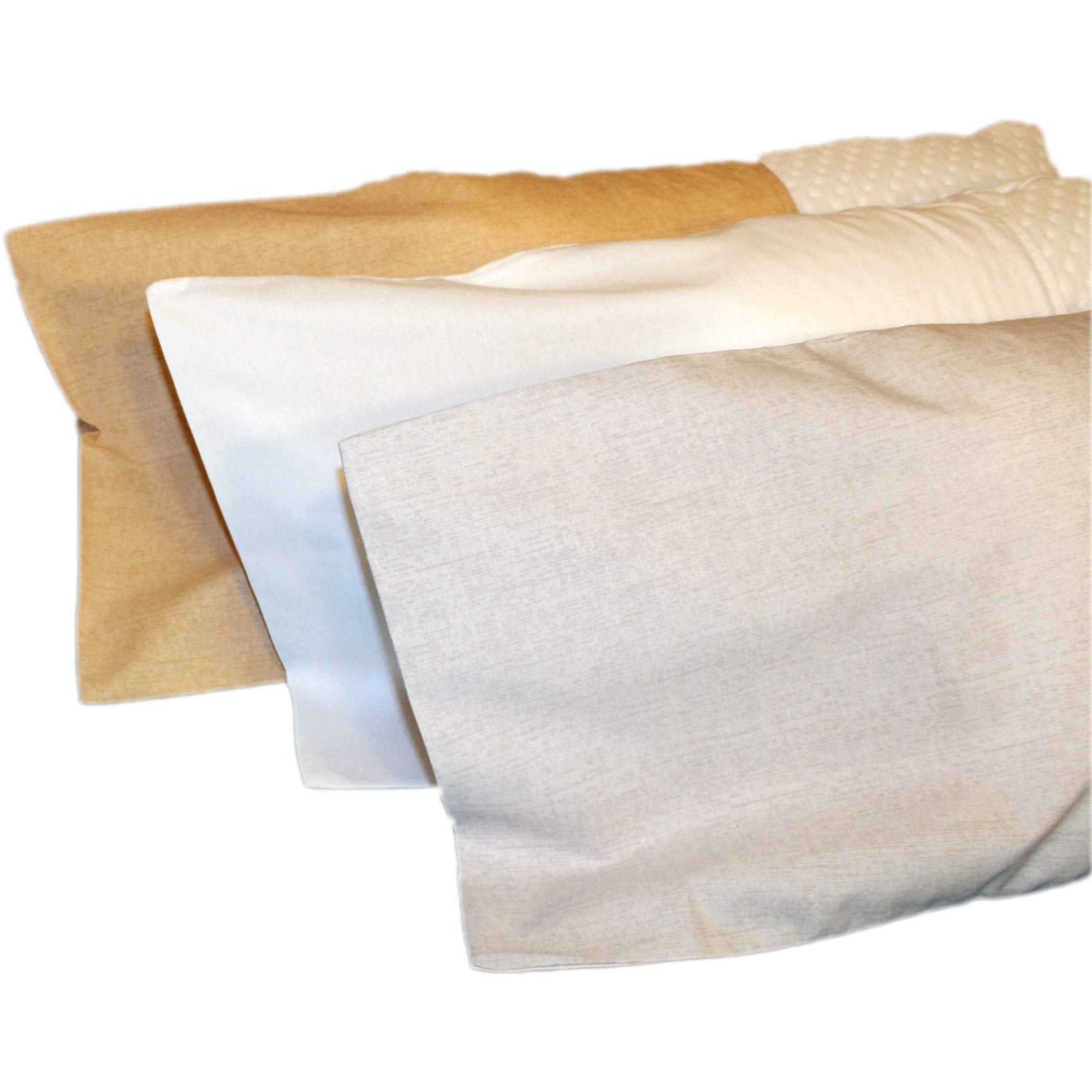 Procomf Travel And Camping Mate/Baby/Kid'S/Teen'S/Adult'S Pillow Case- Pack Of 3 (Cream, Ivory, Blue)