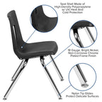Flash Furniture Mickey Advantage Black Student Stack School Chair - 14-inch