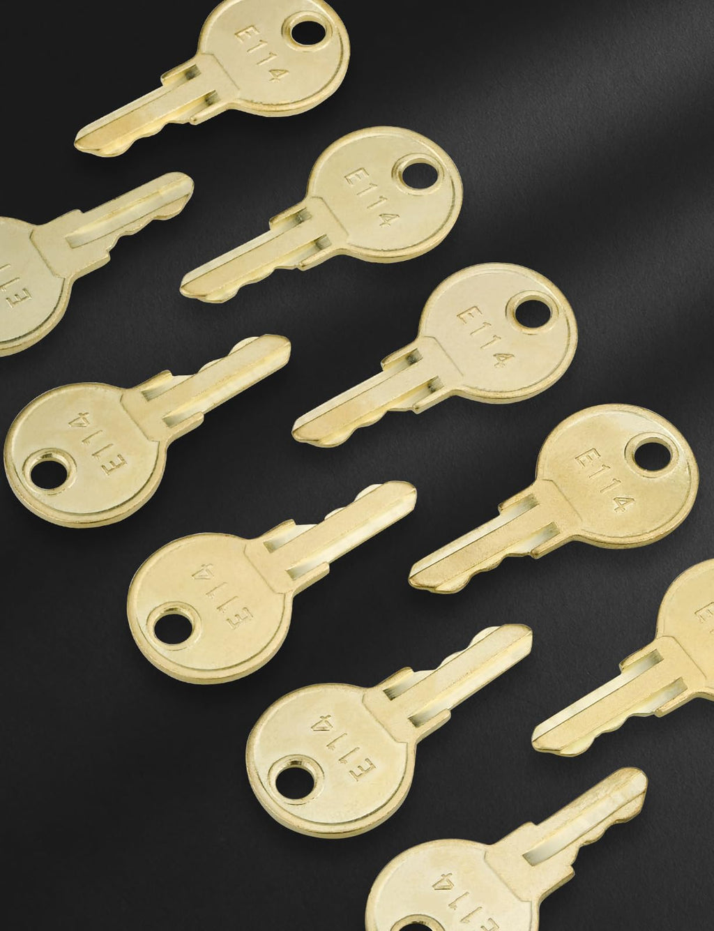 Mellbree E114 Toilet Paper Dispenser Keys - 10 Pack, Nickel Material, Gold Color Replacement Keys