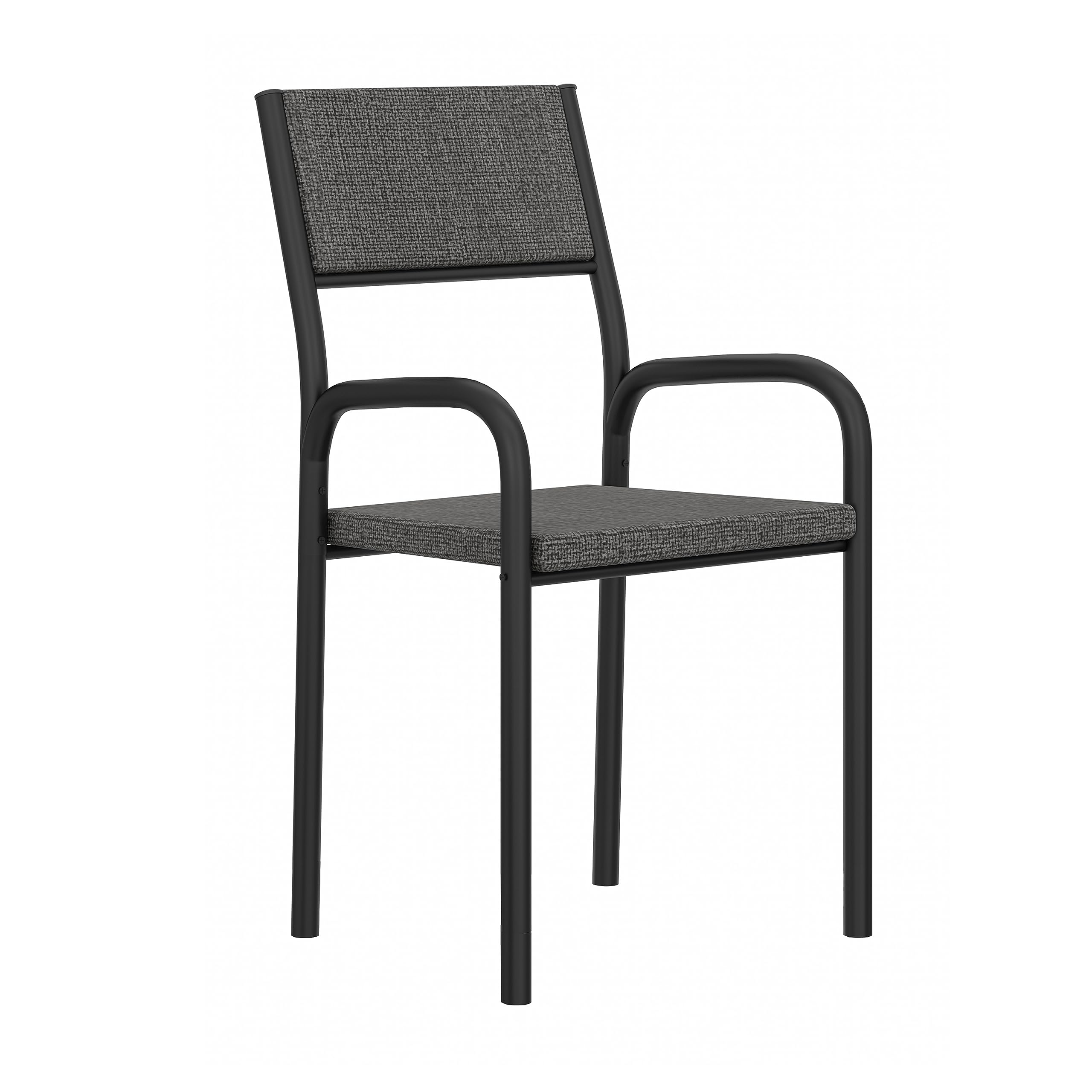 Techni Mobili Modern Desk Chair Without Wheels - Stationary Upholstered Chair With Metal Frame & Armrests For Home Office Or Dining Area - Simple Office Guest Chairs & Reception Chairs