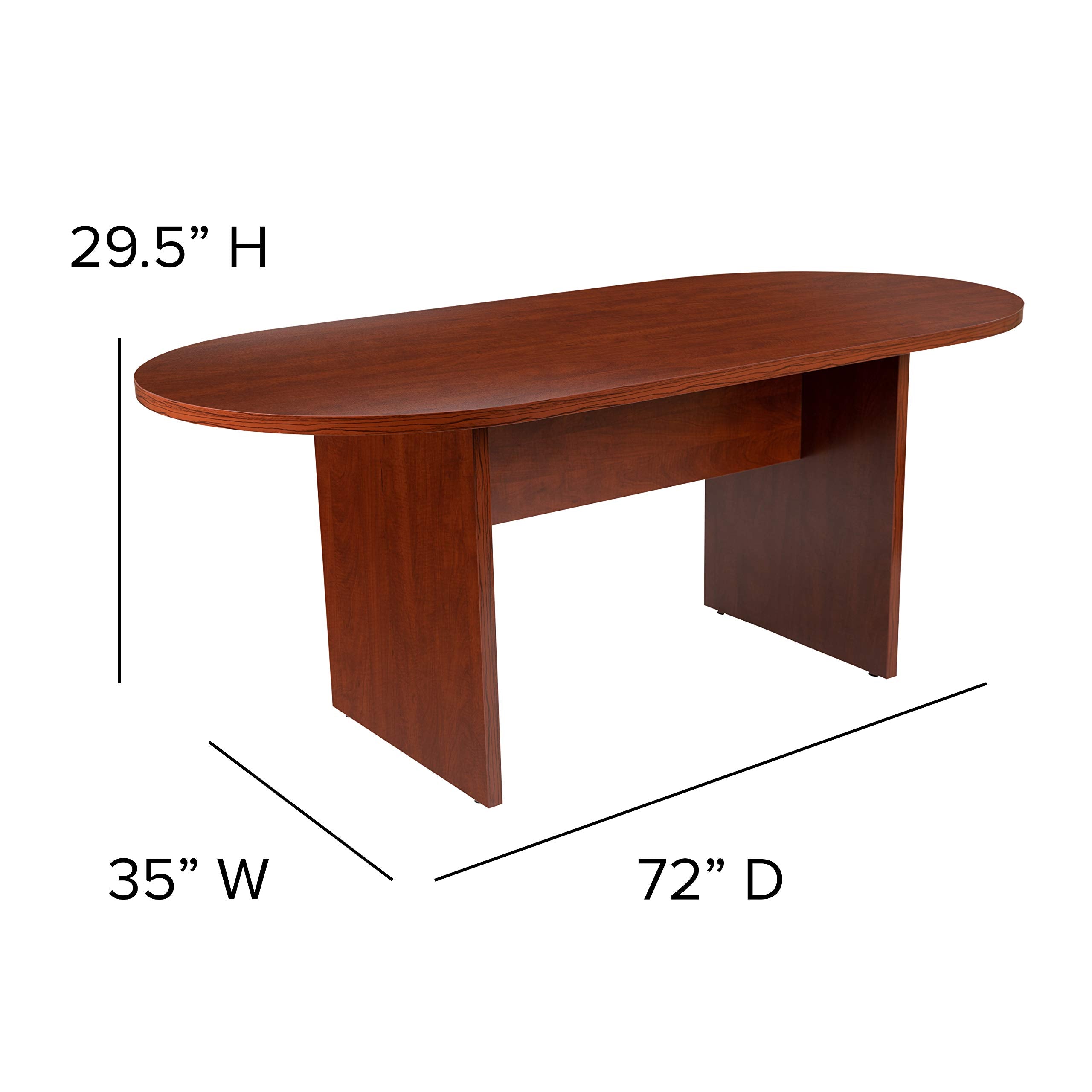 Flash Furniture Jones 6 Foot (72 Inch) Oval Conference Table In Cherry
