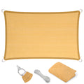 Eden'S Decor Straight Flat-Edged Sun Shade Sail Rectangular 6' X 19' Wheat Uv-Blocking Outdoor Canopy Fabric Cloth Awning For Pe