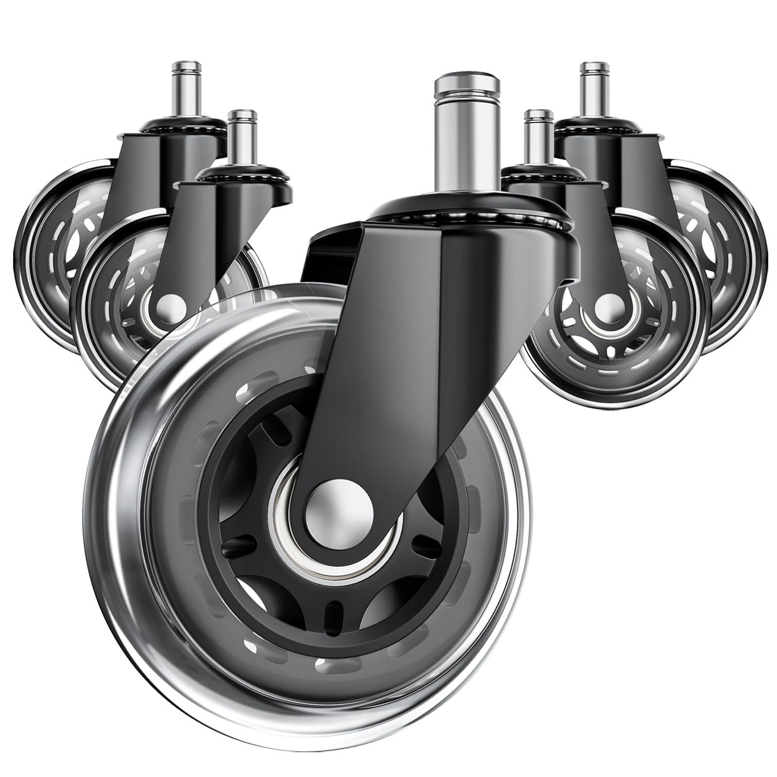 ASHGOOB Office Chair Wheels, Set of 5 Caster Wheels Office Accessories, 3 Inch Heavy Duty Casters for Chairs to Replace Office C