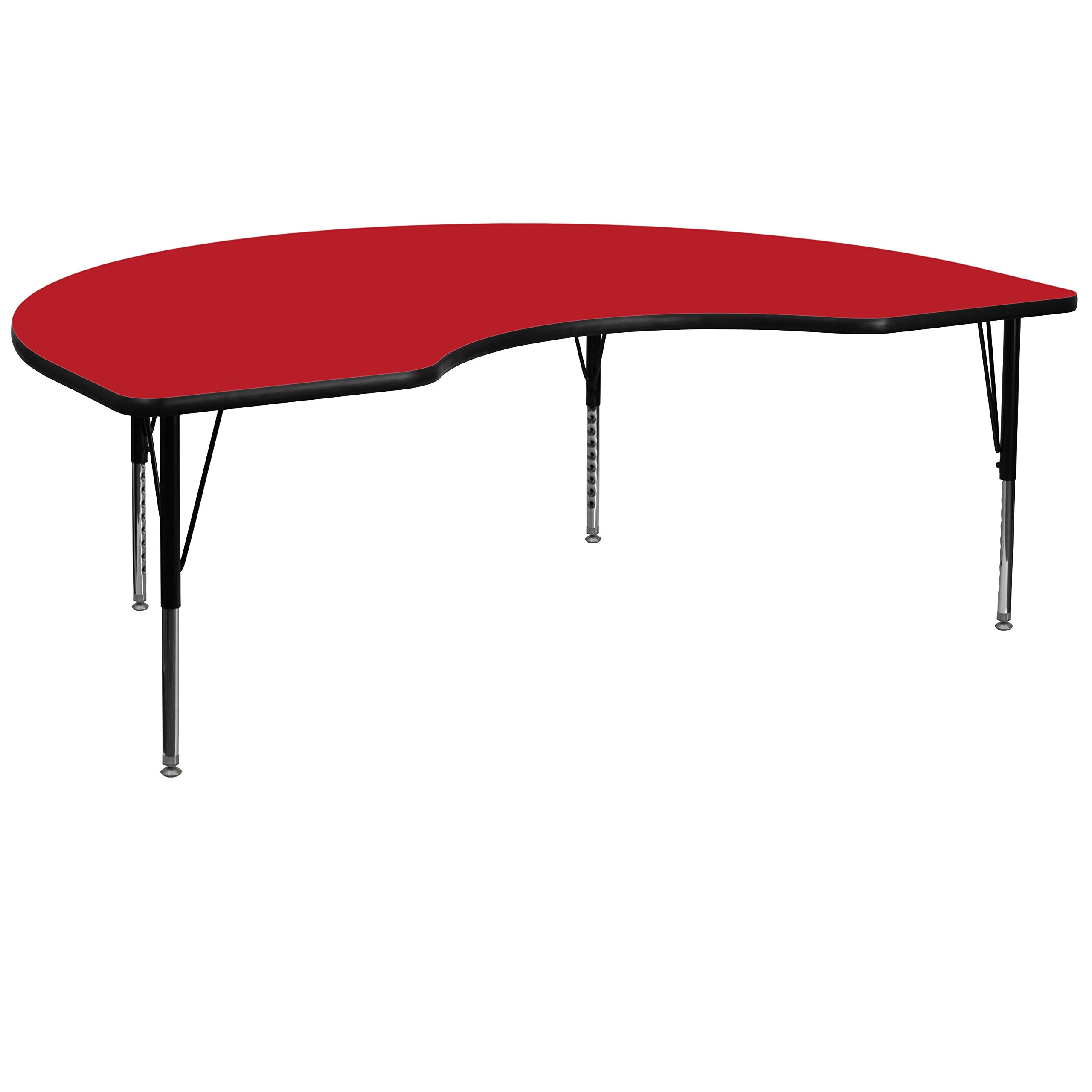 Flash Furniture 48X72 Kdny Red Activity Table, 72" D X 48" W X 25.25" H