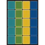Joy Carpets Blocks Abound Rug, Earthtone, 5 '4 '' x 7 '8 ''