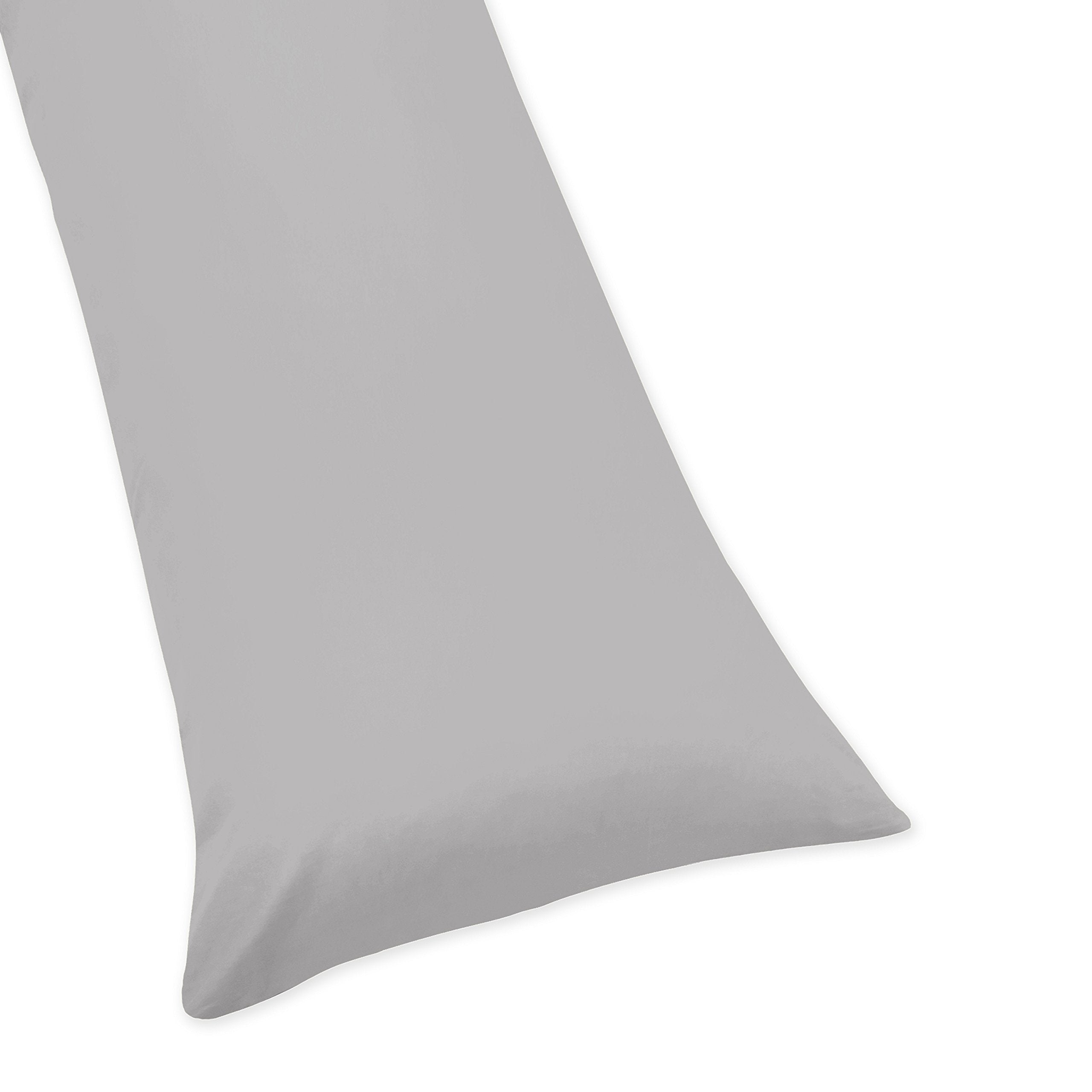 Sweet Jojo Designs Grey Gray Boy, Girl, Unisex/Gender Neutral Body Pillow Cover Case - Decorative Accent Long Couch Kids Bed Pre