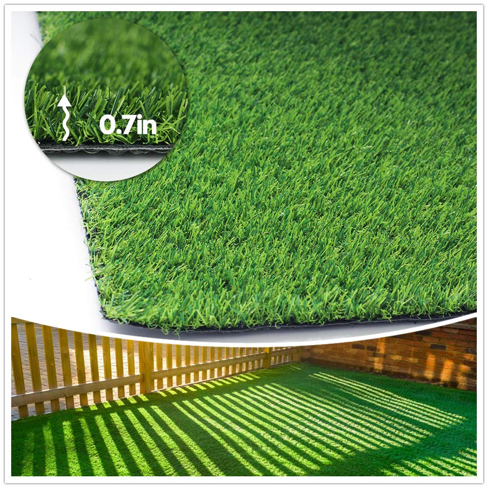 Artificial Grass Synthetic Lawn (0.7' Custom Sizes) -3Ftx5Ft Indoor/Outdoor Grass Carpet, Easy Installation Multi-Use Astroturf