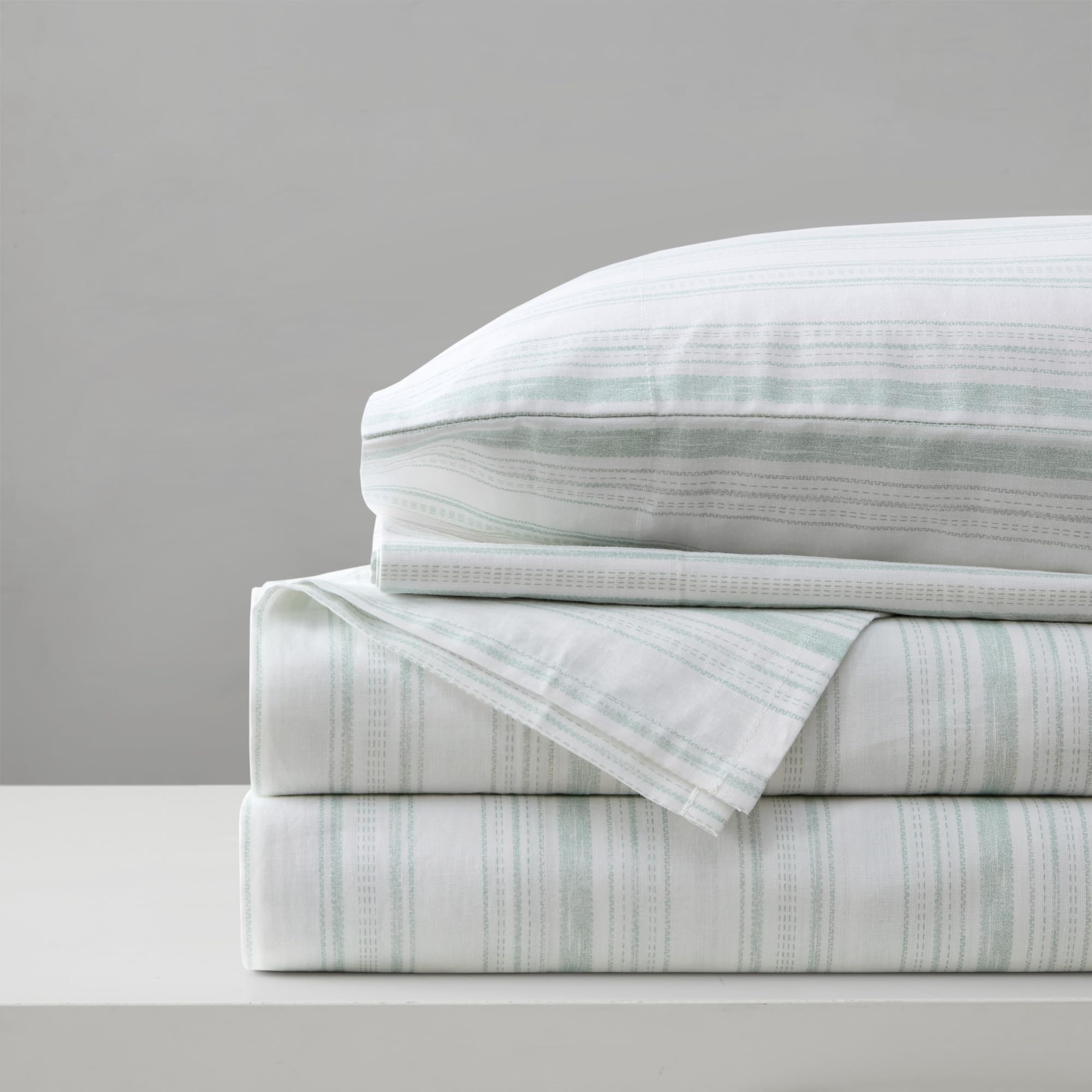 Comfort Spaces 100% Cotton Sheet Set Breathable, Lightweight, Soft With 14' Elastic Pocket Fits Up To 16' Mattress, All Season Cozy Bedding, Matching Pillow Case, King Good Vibes 4 Piece