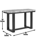 Steve Silver Co Lucca Gray Marble Top Sofa Table