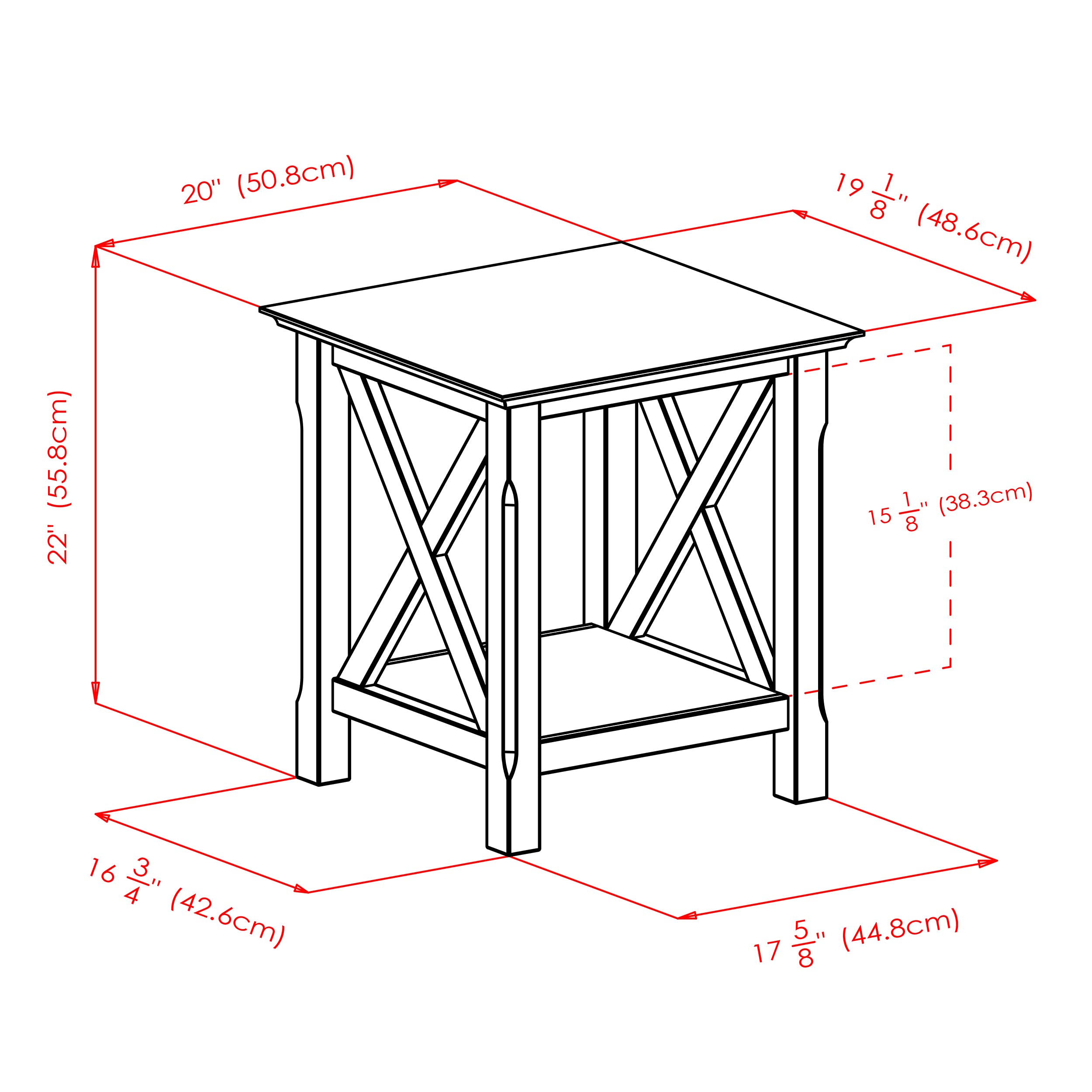 Winsome Xola End Table, 20W x 19.13D, Engineered Wood, Cappuccino, Model 40420