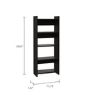 Treia Home Office Set with Computer Desk and Free-Standing Bookcase, Black