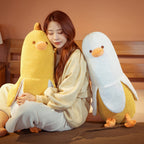 Peach Cat Banana Duck Plush Toy Cute Plushie Hugging Plush Pillow Duck Stuffed Animal For Girls And Boys Yellow 27.5'