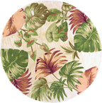 HomeRoots 7' Round Wool Beige Area Rug