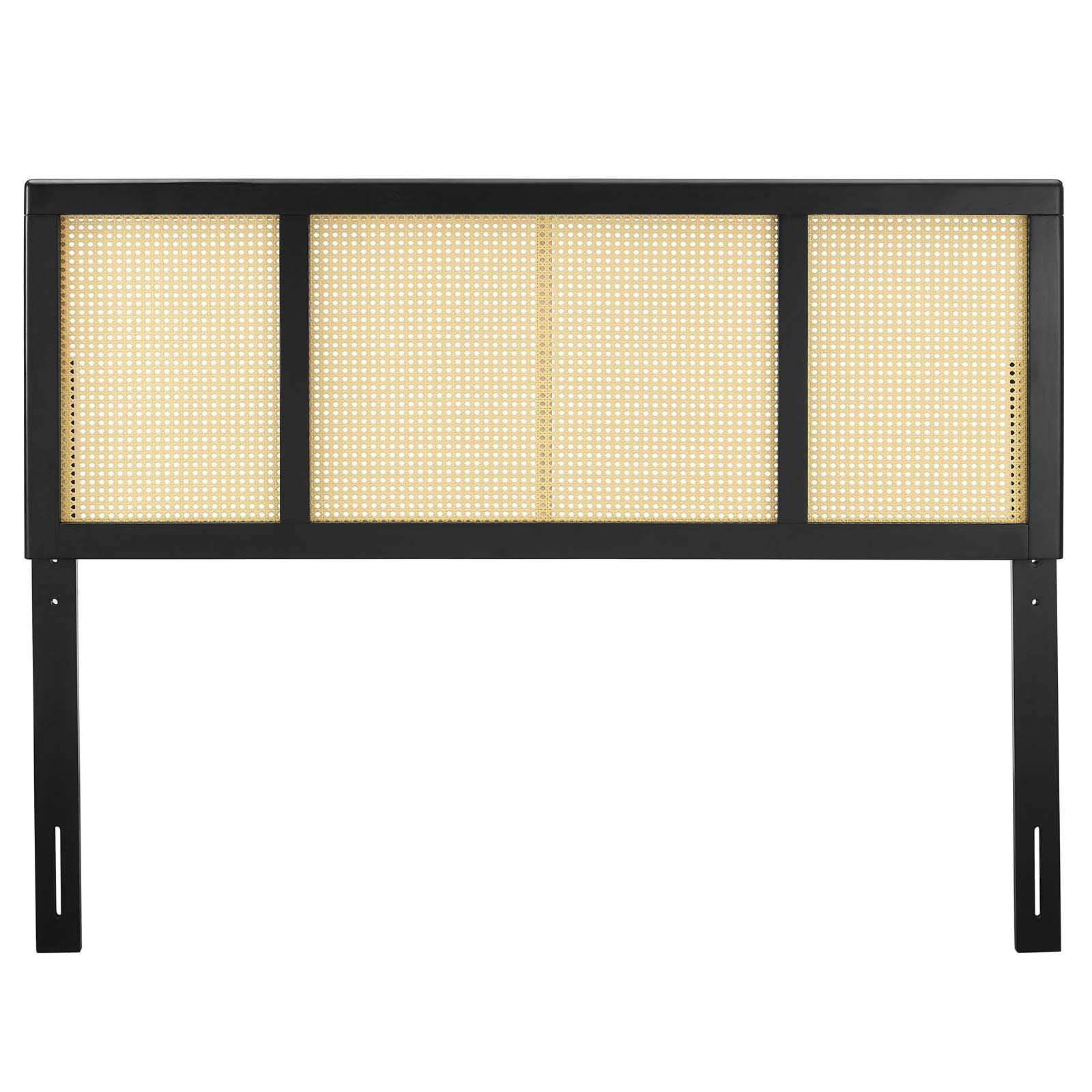Modway Delmare Cane Woven Rattan King Headboard In Black