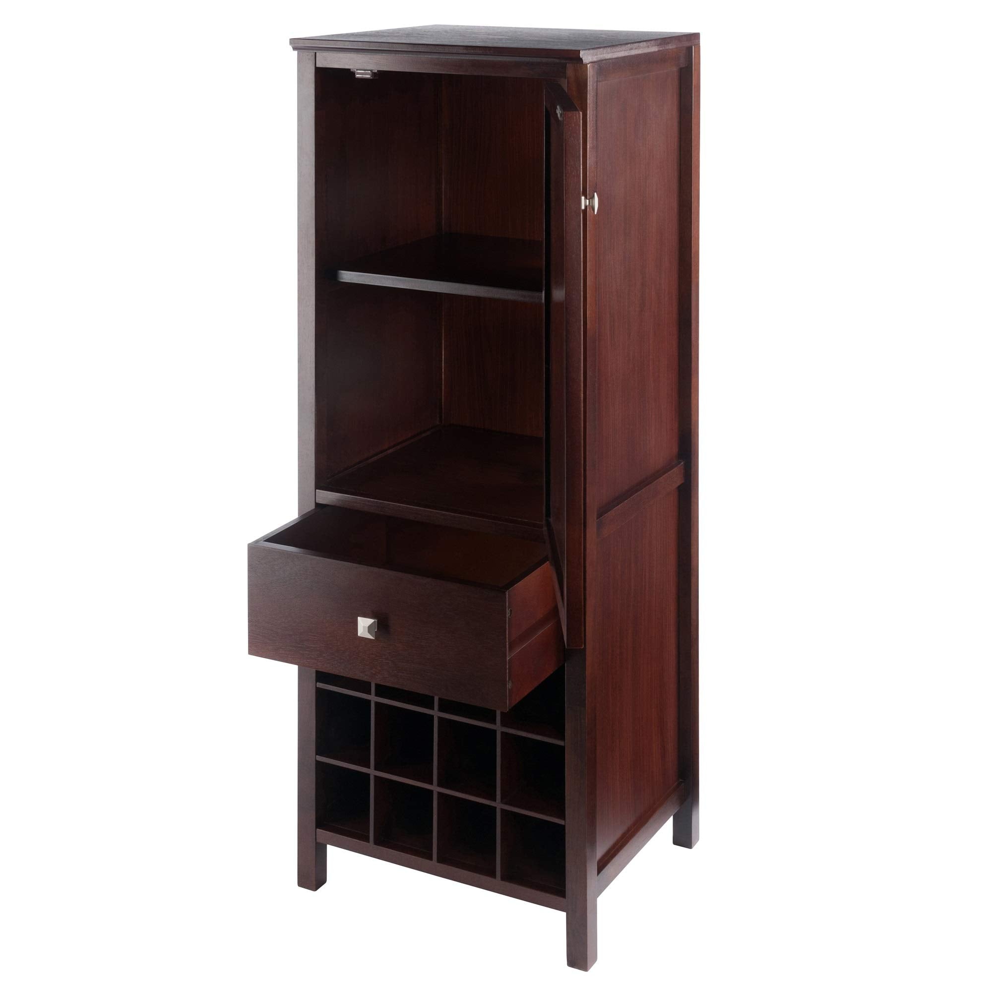 Ergode Wood 3-Pc Brooke Cupboard Set | French Country Charm | Modern Convenience | Solid & Composite Wood | Walnut Finish | Assembly Required (94412-VV)