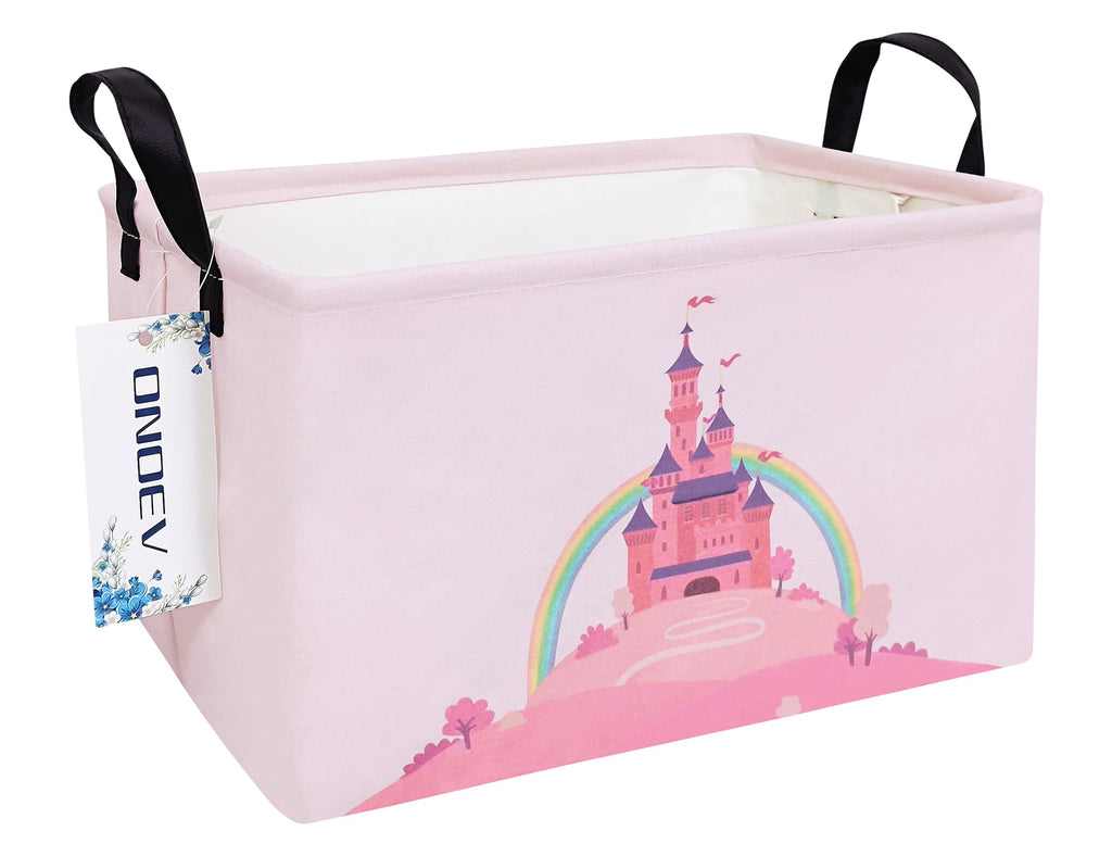 ONOEV Rectangular Folding Laundry Basket,waterproof Canvas Basket,gift basket,Suitable for children's room,Office,Clothes,Toys S