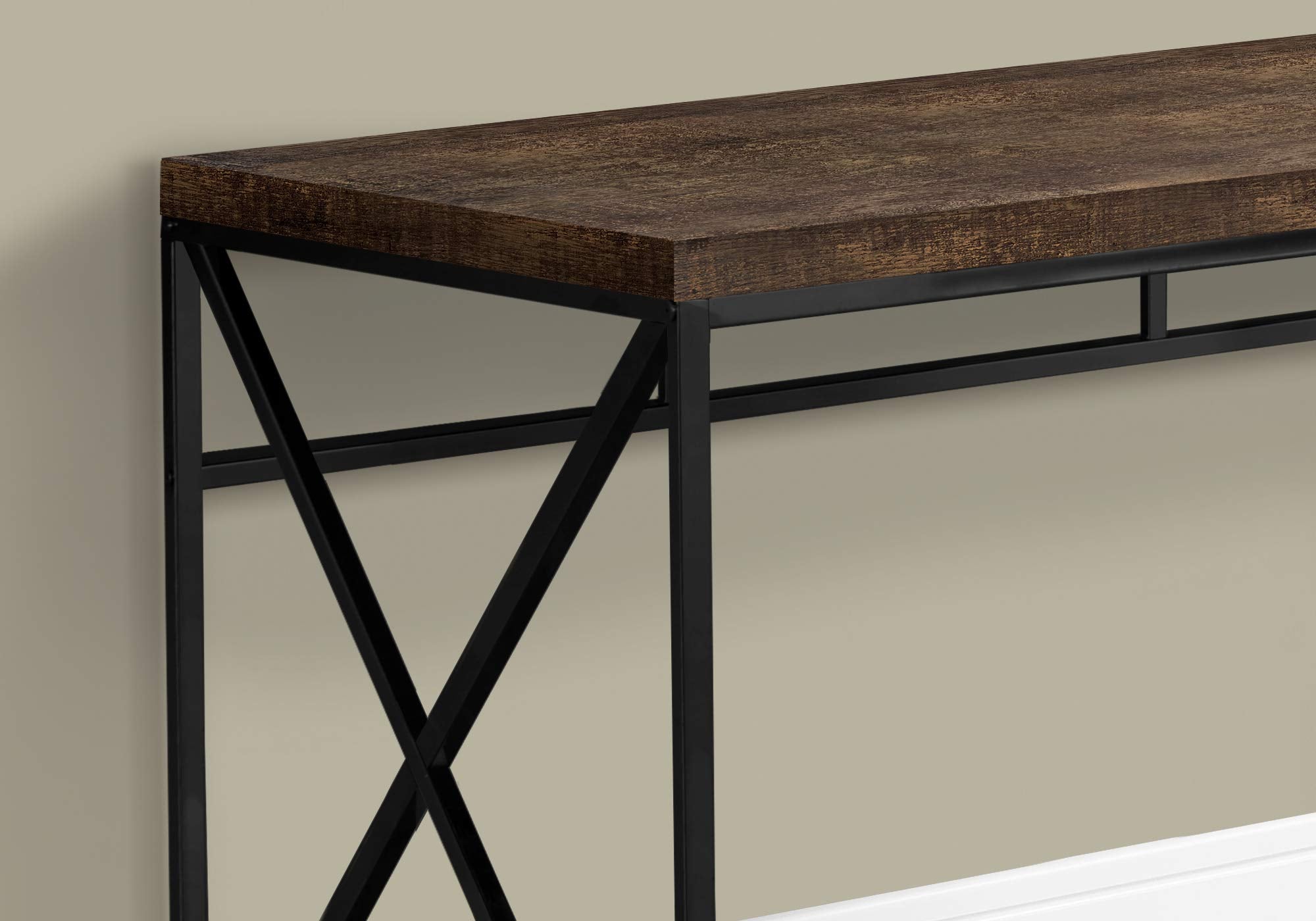 Monarch Specialties I 7450 Computer Desk, Home Office, Laptop, Work, Metal, Laminate, Brown, Black, Contemporary, Modern