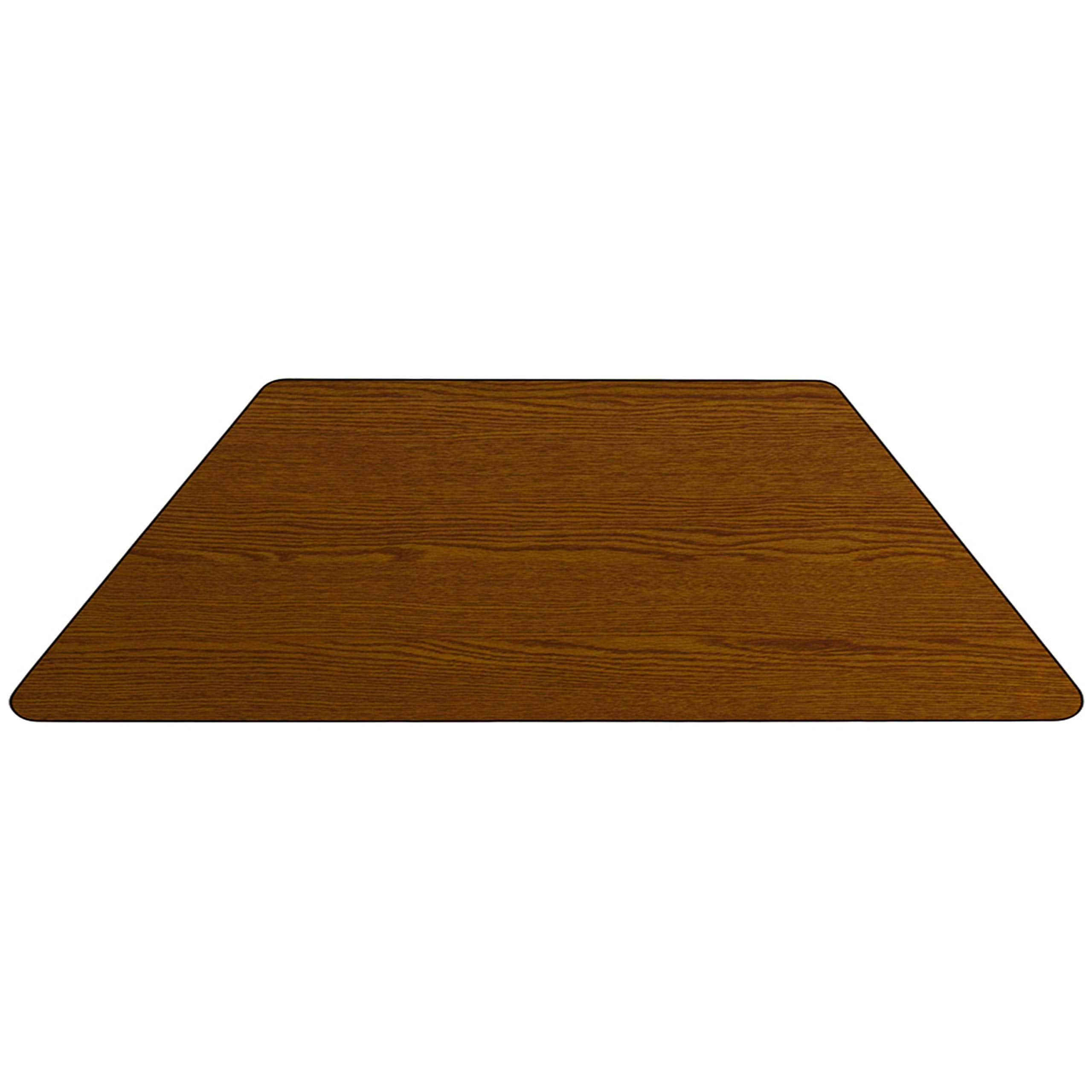 Flash Furniture Wren Mobile 22.5''W X 45''L Trapezoid Oak Hp Laminate Activity Table - Height Adjustable Short Legs