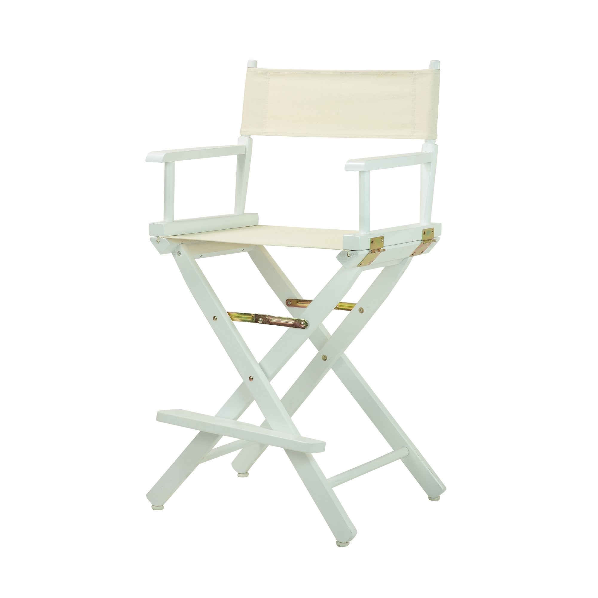 Casual Home 24" Director'S Chair White Frame With Wheat Canvas, Counter Height
