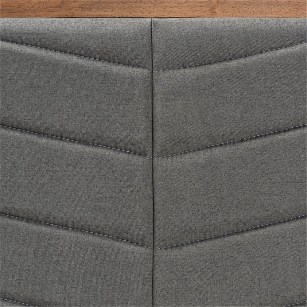 Baxton Studio Iden Modern and Contemporary Dark Grey Fabric Upholstered and Walnut Brown Finished Wood King Size Headboard