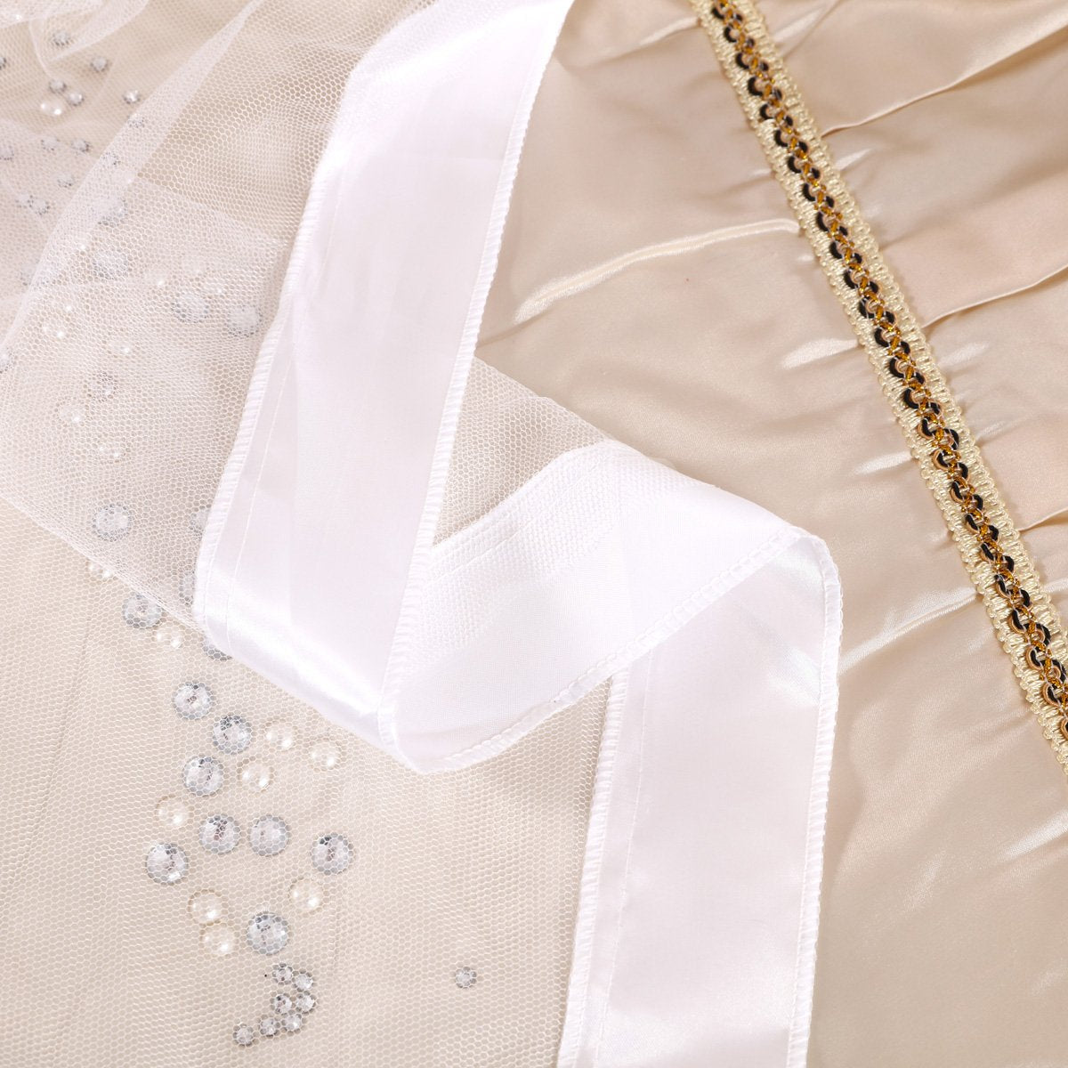 Mengersi Queen Size 4 Corners Post Canopy Bed Curtains Polyester White Princess Bedroom Decoration