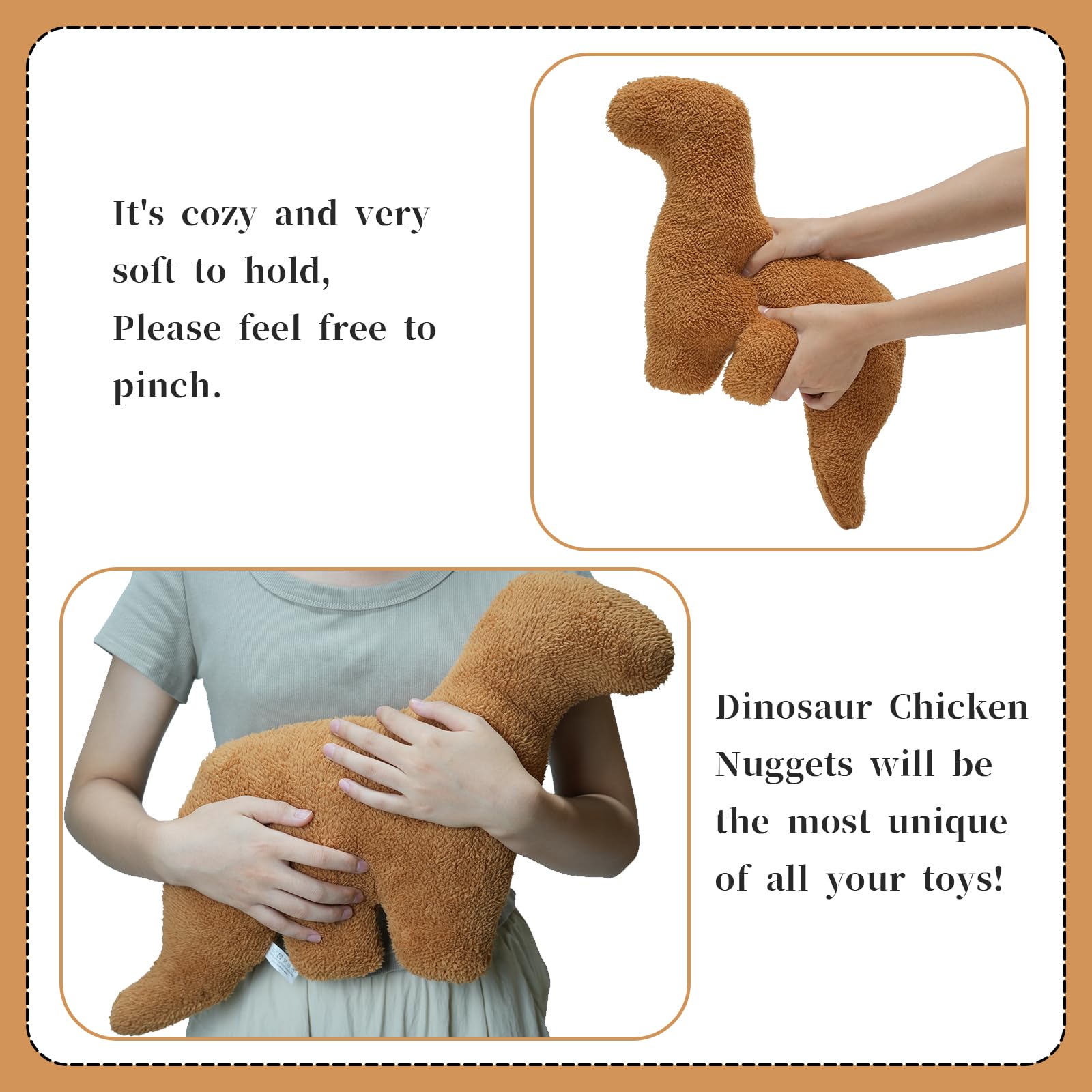 Tvvpgg Dino Nugget Plush,3 Pcs Dino Nugget Pillow Stuffed Toy, Funny Dino Chicken Nuggets Pillow Gifts For Kids Adults Girlfrien
