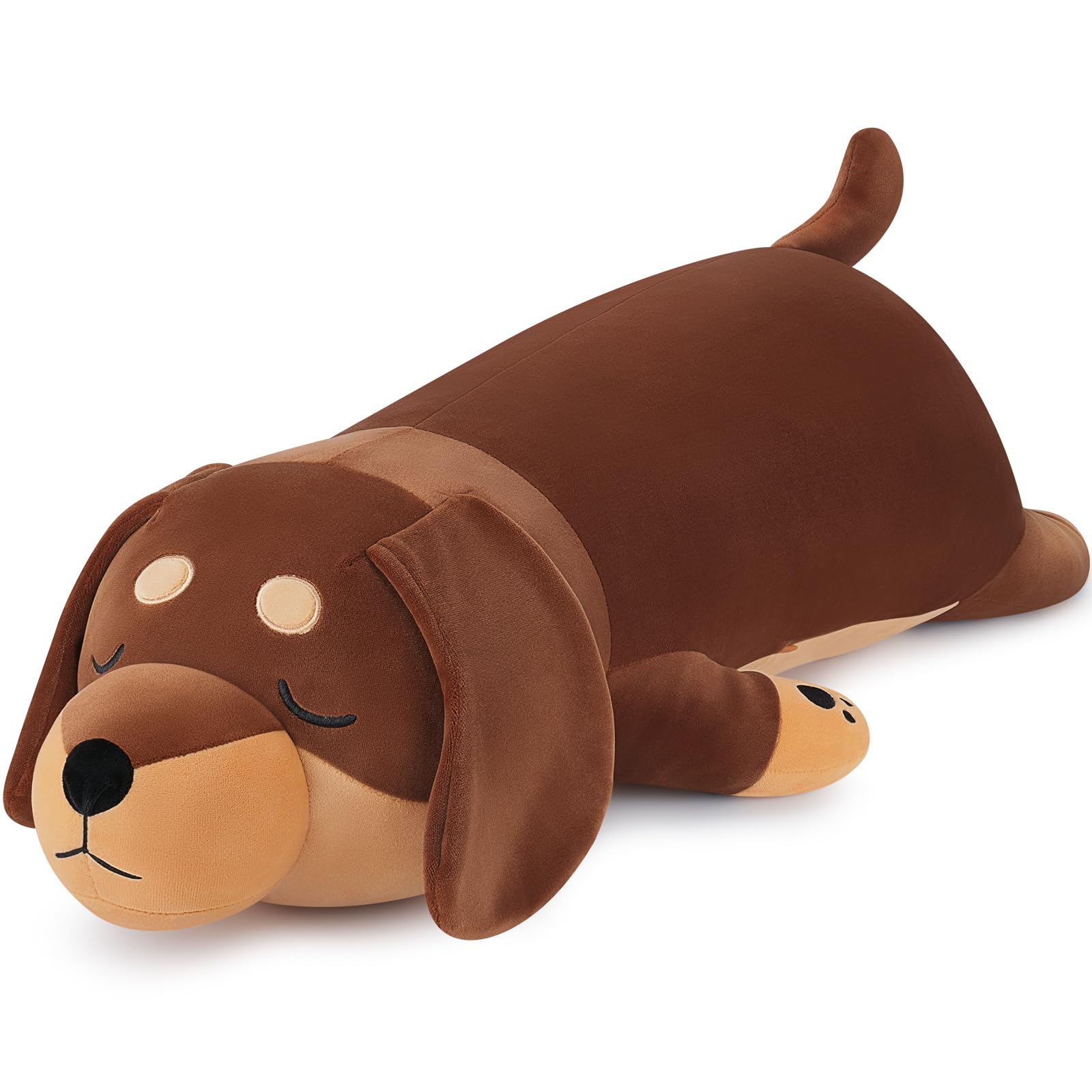 30' Giant Dachshund Dog Plush Stuffed Animal- Weiner Dog Plush Pillow Plushies, Large Sleeping Dachshund Plush Toy, Cute Huggin