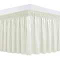 Biscaynebay Wrap Around Bed Skirts For King & Cal King Beds 14' Drop, Ivory Adjustable Elastic Dust Ruffles Easy Fit Wrinkle &
